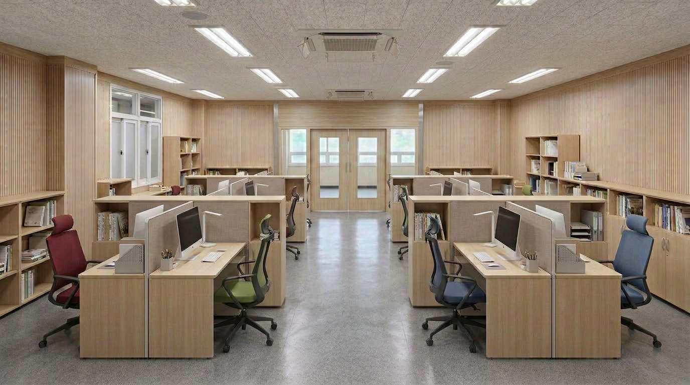 동연디자인 제품으로 구성한 학교 교무실 3D 시뮬레이션