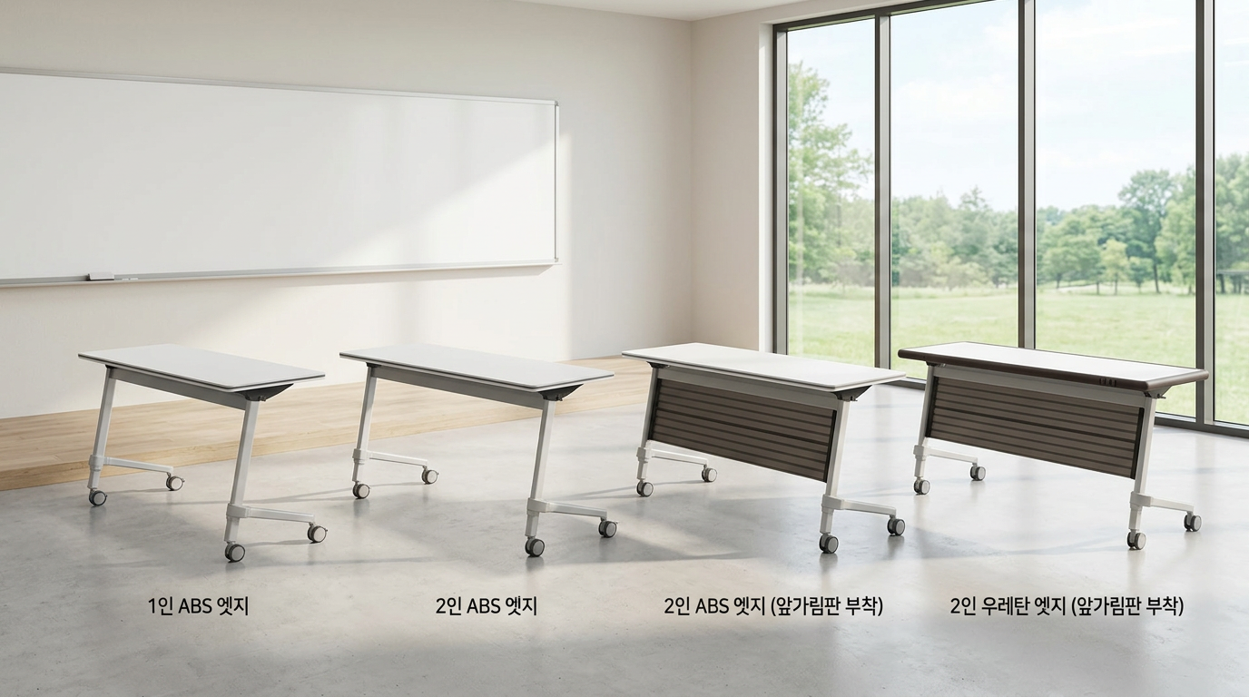코아스 FOCUS 폴딩 테이블 종류 — 1단·2단, ABS·우레탄, 일자형